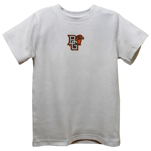 Bowling Green Falcons Embroidered White Short Sleeve Boys Tee Shirt