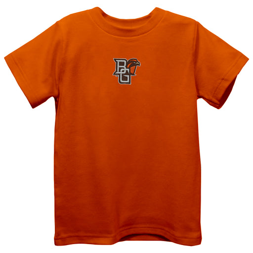 Bowling Green Falcons Embroidered Orange knit Short Sleeve Boys Tee Shirt