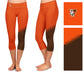 Bowling Green Falcons Vive La Fete Game Day Collegiate Leg Color Block Women Orange Brown Capri Leggings - Vive La Fête - Online Apparel Store
