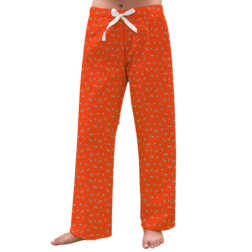 Bowling Green Falcons Vive La Fete Game Day All Over Logo Women Orange Lounge Pants