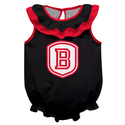 Bardley University Braves Black Sleeveless Ruffle Onesie Mascot Bodysuit by Vive La Fete