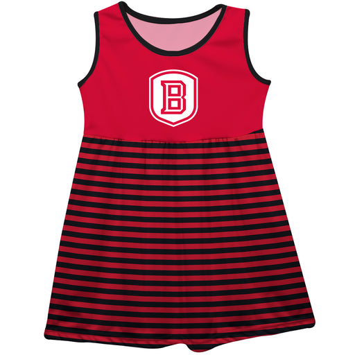 Bradley Braves Red and Black Sleeveless Tank Dress with Stripes on Skirt by Vive La Fete
