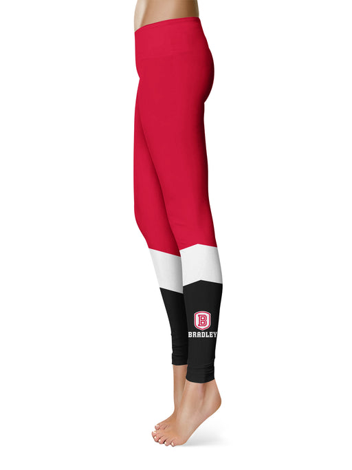 Bardley University Braves Vive La Fete Game Day Collegiate Ankle Color Block Women Red Black Yoga Leggings - Vive La Fête - Online Apparel Store