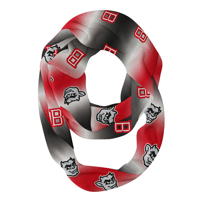 Bradley Braves Vive La Fete All Over Logo Game Day Collegiate Women Ultra Soft Knit Infinity Scarf