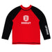 Bradley Braves Vive La Fete Logo Red Black Long Sleeve Raglan Rashguard
