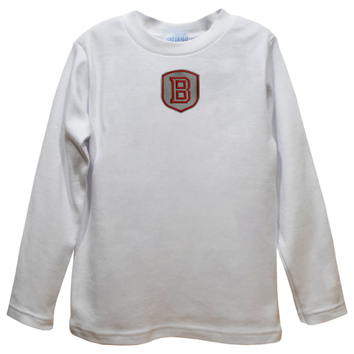 Bradley University Braves Embroidered White Long Sleeve Boys Tee Shirt