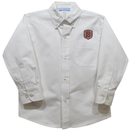 Bradley University Braves Embroidered White Long Sleeve Button Down Shirt