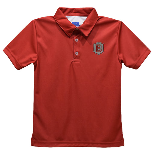 Bradley University Braves Embroidered Red Short Sleeve Polo Box Shirt