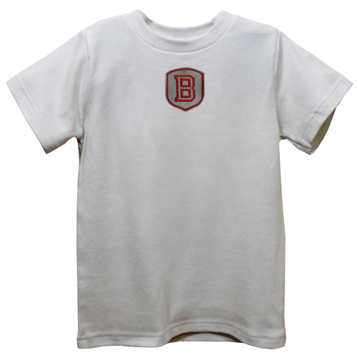 Bradley University Braves Embroidered White Short Sleeve Boys Tee Shirt