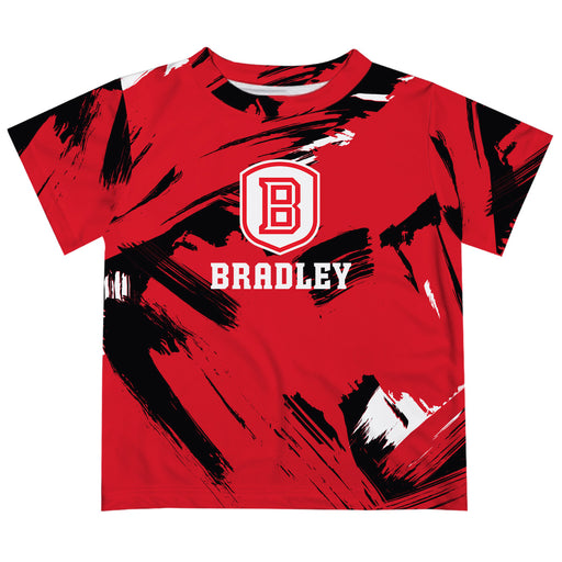 Bradley University Braves Vive La Fete Boys Game Day Red Short Sleeve Tee Paint Brush