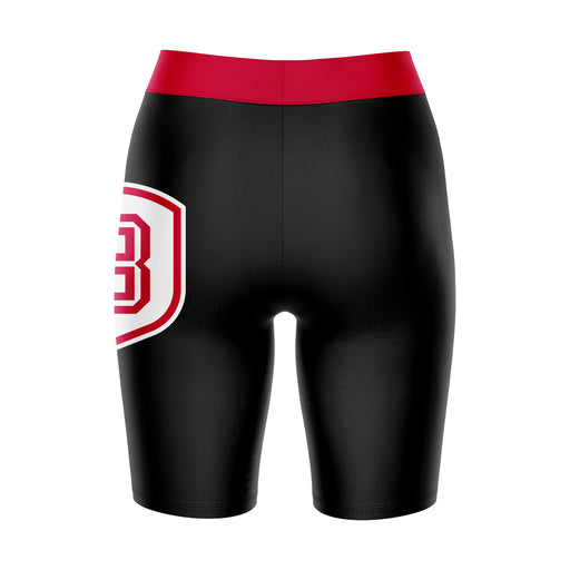 Bradley Braves Vive La Fete Game Day Logo on Thigh and Waistband Black and Red Women Bike Short 9 Inseam - Vive La Fête - Online Apparel Store
