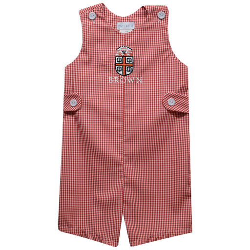 Brown University Bears Embroidered Red Cardinal Gingham Boys Jon Jon
