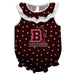 Brown University Bears Swirls Brown Sleeveless Ruffle Onesie Logo Bodysuit