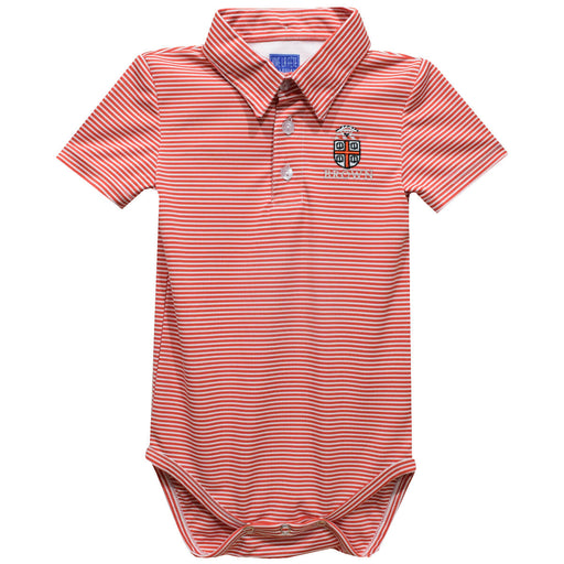 Brown University Bears Embroidered Red Cardinal Stripe Knit Boys Polo Bodysuit