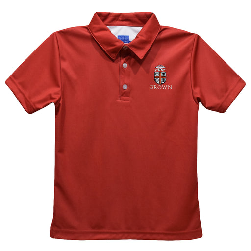 Brown University Bears Embroidered Red Short Sleeve Polo Box Shirt