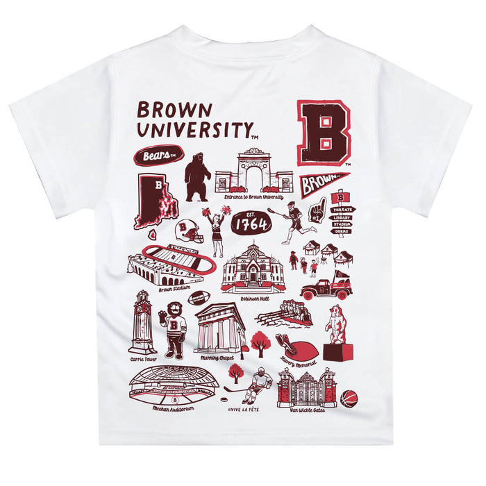 Brown University Bears Hand Sketched Vive La Fete Impressions Artwork Boys Brown Short Sleeve Tee Shirt - Vive La Fête - Online Apparel Store