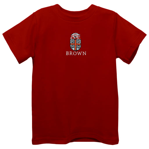 Brown University Bears Embroidered Red knit Short Sleeve Boys Tee Shirt
