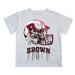 Brown University Bears Original Dripping Football Helmet White T-Shirt by Vive La Fete