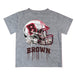 Brown University Bears Original Dripping Football Helmet Gray T-Shirt by Vive La Fete