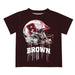 Brown University Bears Original Dripping Football Helmet Brown T-Shirt by Vive La Fete