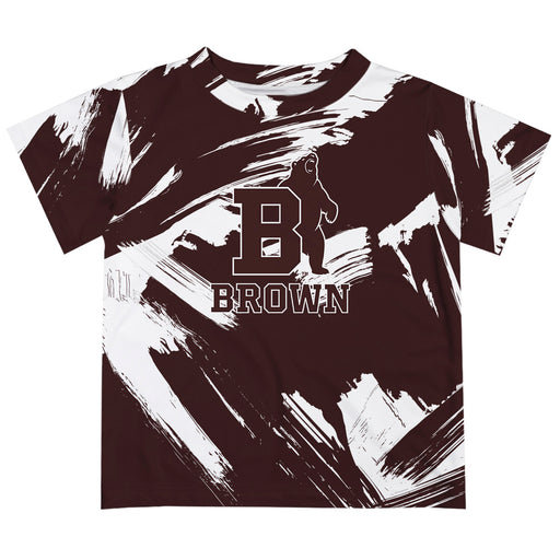 Brown University Bears Vive La Fete Boys Game Day Brown Short Sleeve Tee Paint Brush