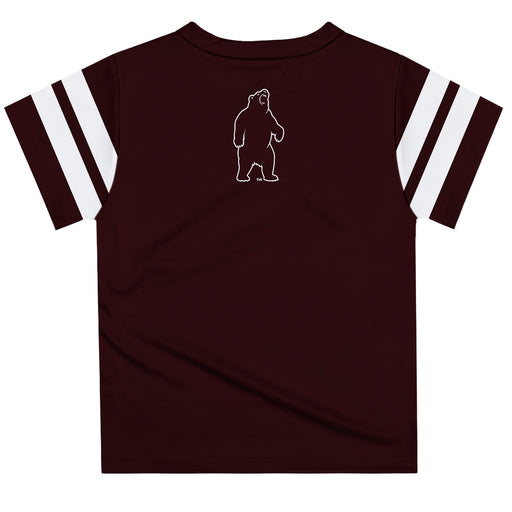 Brown University Bears Vive La Fete Boys Game Day Brown Short Sleeve Tee with Stripes on Sleeves - Vive La Fête - Online Apparel Store
