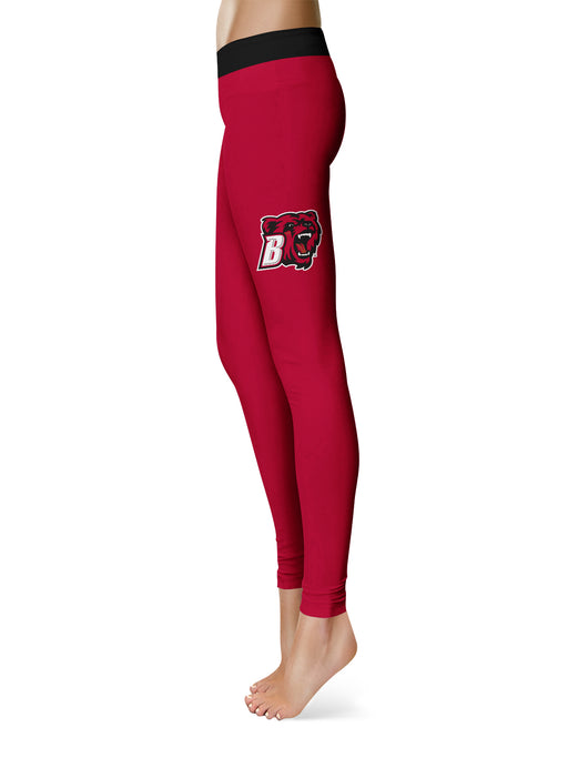Bridgewater State Bears BSU Vive La Fete Game Day Collegiate Logo on Thigh Red Women Yoga Leggings 2.5 Waist Tights - Vive La Fête - Online Apparel Store