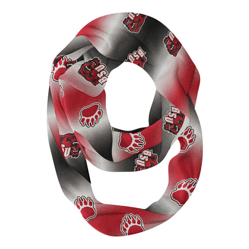 Bridgewater State Bears BSU Vive La Fete All Over Logo Game Day Collegiate Women Ultra Soft Knit Infinity Scarf