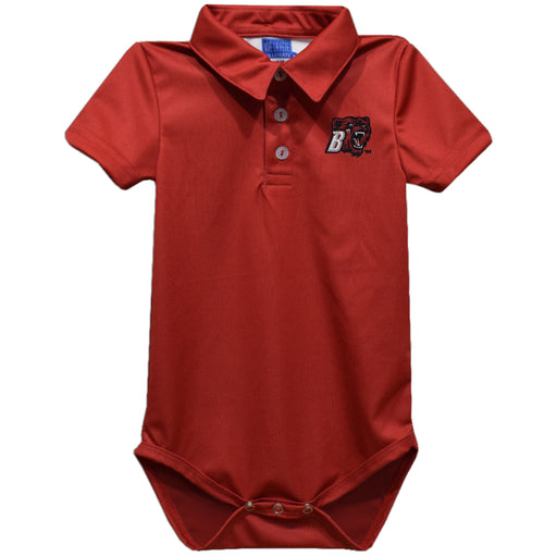 Bridgewater State University Bears BSU Embroidered Red Solid Knit Polo Onesie
