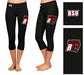 Bridgewater State Bears BSU Vive La Fete Game Day Collegiate Large Logo on Thigh and Waist Girls Black Capri Leggings - Vive La Fête - Online Apparel Store