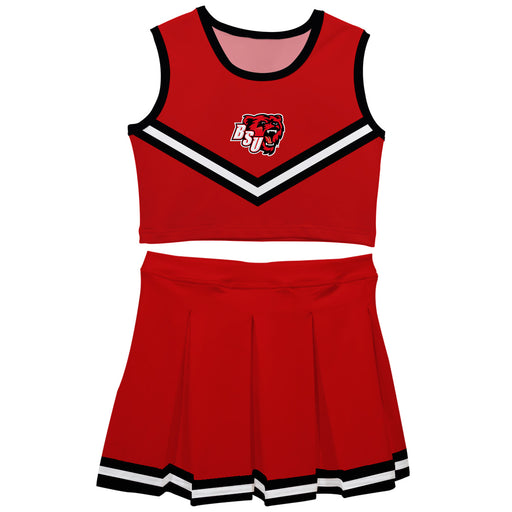 Bridgewater State Bears BSU Vive La Fete Game Day Red Sleeveless Cheerleader Set