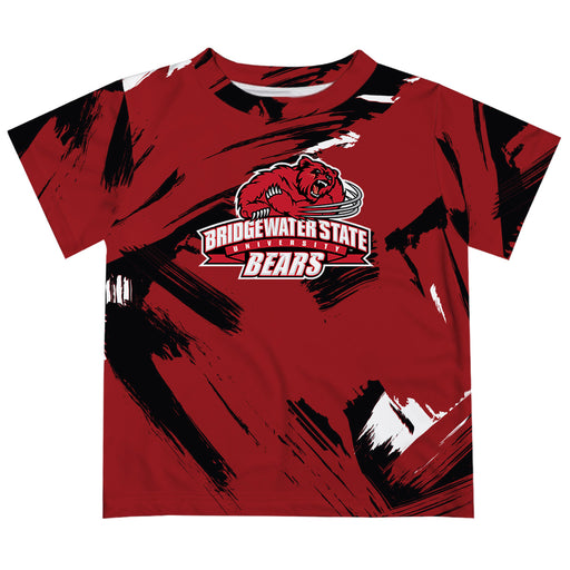 Bridgewater State University Bears BSU Vive La Fete Boys Game Day Red Short Sleeve Tee Paint Brush