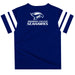 Broward College Seahawks Vive La Fete Boys Game Day Blue Shorts Sleeve Tee with Stripes on Sleeves - Vive La Fête - Online Apparel Store