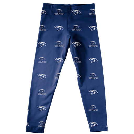Broward College Seahawks Vive La Fete Girls Game Day All Over Logo Elastic Waist Classic Play Blue Leggings Tights - Vive La Fête - Online Apparel Store