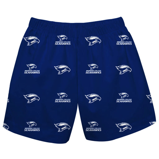 Broward College Seahawks Vive La Fete Boys Game Day All Over Logo Elastic Waist Classic Play Blue Pull On Short - Vive La Fête - Online Apparel Store