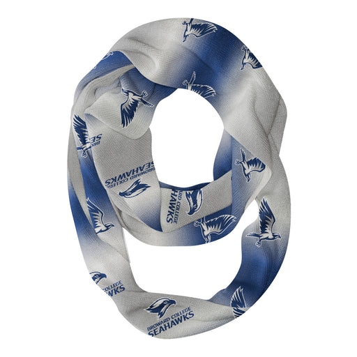 Broward Seahawks Vive La Fete All Over Logo Game Day Collegiate Women Ultra Soft Knit Infinity Scarf