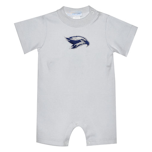 Broward College Seahawks Embroidered White Knit Short Sleeve Boys Romper