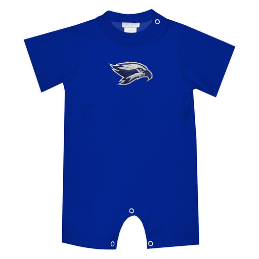 Broward College Seahawks Embroidered Royal Knit Short Sleeve Boys Romper
