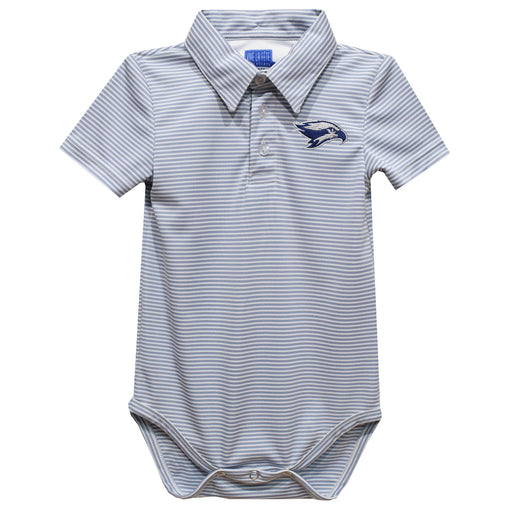 Broward College Seahawks Embroidered Gray Stripe Knit Polo Onesie