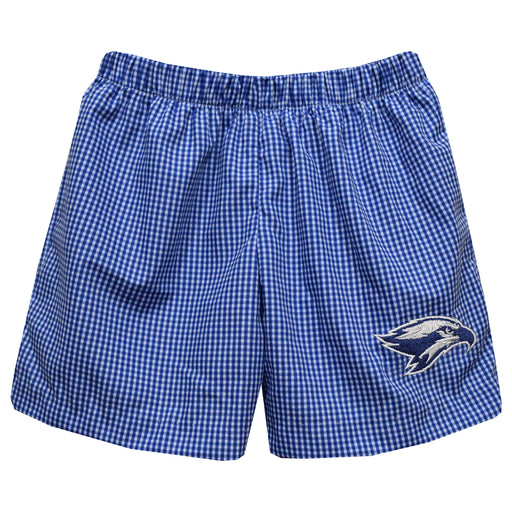 Broward College Seahawks Embroidered Royal Gingham Pull On Short