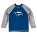 Broward Seahawks Vive La Fete Logo Blue Gray Long Sleeve Raglan Rashguard