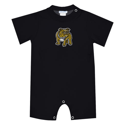 Bryant University Bulldogs Embroidered Black Knit Short Sleeve Boys Romper