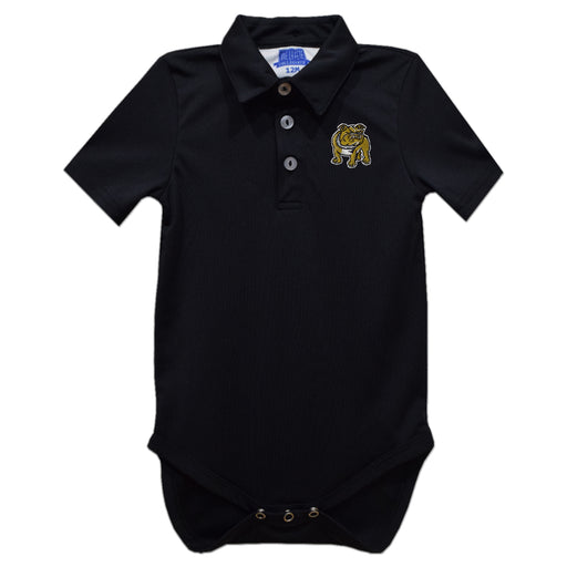 Bryant University Bulldogs Embroidered Black Solid Knit Polo Onesie