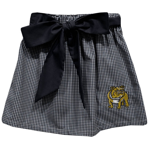 Bryant University Bulldogs Embroidered Black Gingham Skirt With Sash