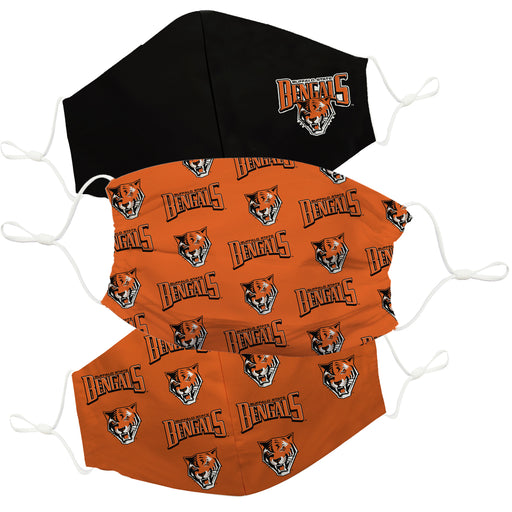 Buffalo State Bengals Face Mask Black and Orange Set of Three - Vive La Fête - Online Apparel Store
