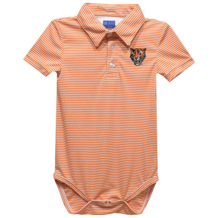 Buffalo State Bengals Embroidered Orange Stripe Knit Boys Polo Bodysuit