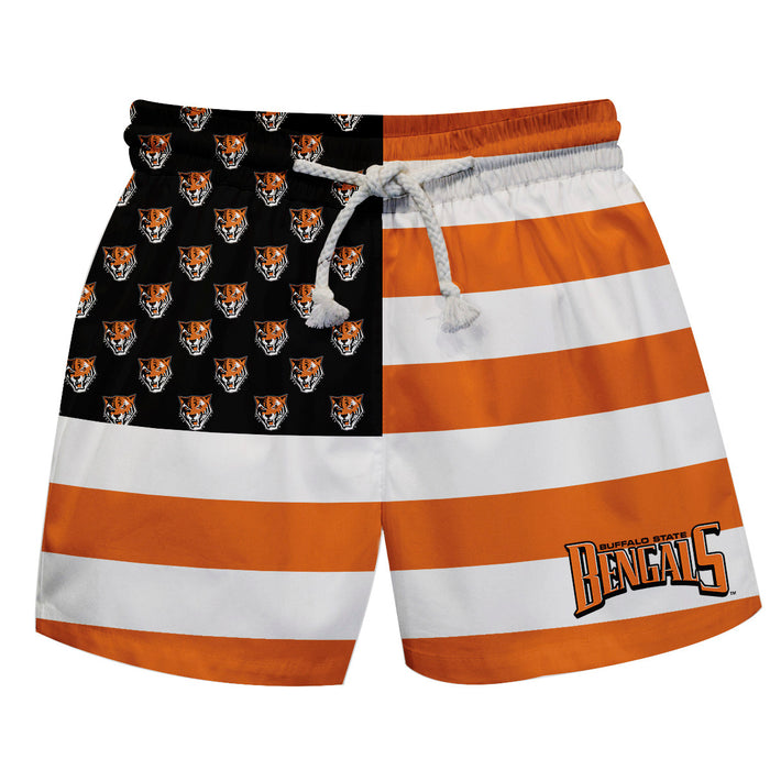 Buffalo State Bengals Vive La Fete Game Day Orange White Black Flag Swimtrunks V1