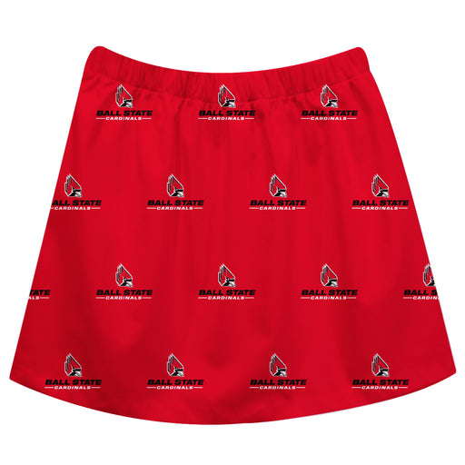 Ball State University Repeat Logo Red Skirt - Vive La Fête - Online Apparel Store
