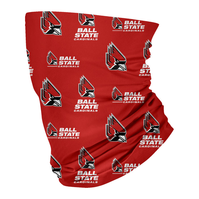 Ball State Cardinals Neck Gaiter Red All Over Logo - Vive La Fête - Online Apparel Store