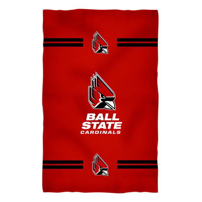 Ball State Cardinals Vive La Fete Game Day Absorvent Premium Red Beach Bath Towel 51 x 32" Logo and Stripes" - Vive La Fête - Online Apparel Store